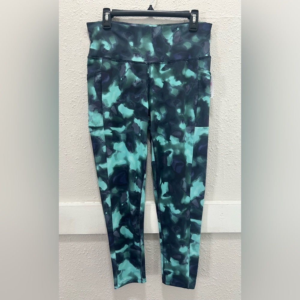 AL1VE Magnetics Sea Moss/Eclipse Blur 7/8 Leggings with Side Pockets NWT L